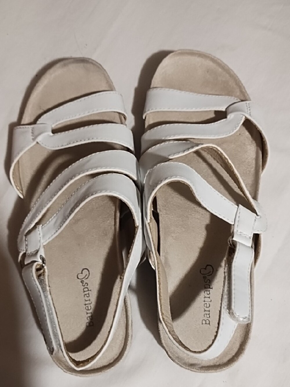 BareTraps White Triple-Strap Slingback Sandals Size 8 VGC. - Picture 5 of 7